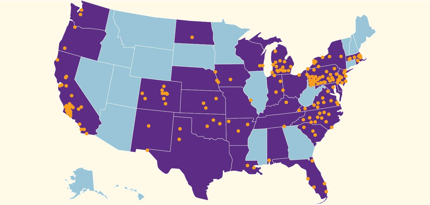 Map of US PACE programs