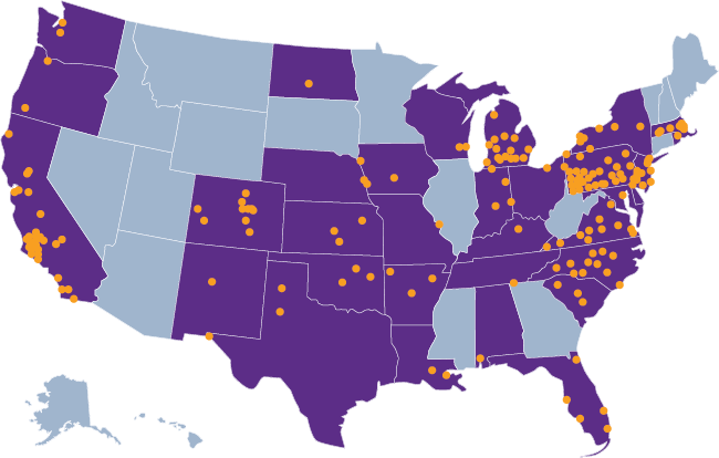 January NOW US map of PACE organizations