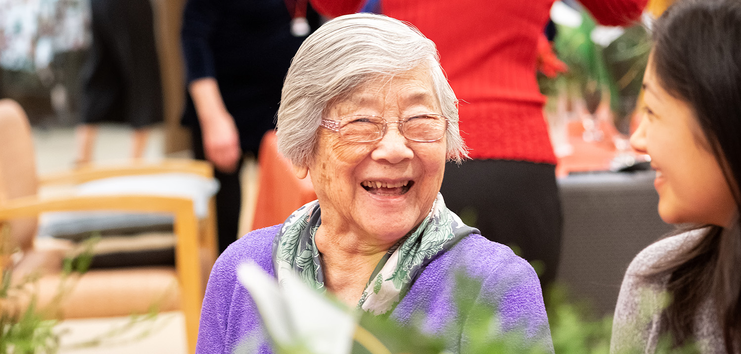 Elderly asian woman smiling