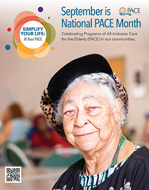 African-american female senior in day center