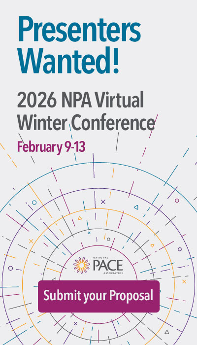 2026 NPA Virtual Winter Conference ad asking for members to submit session proposals for the conference